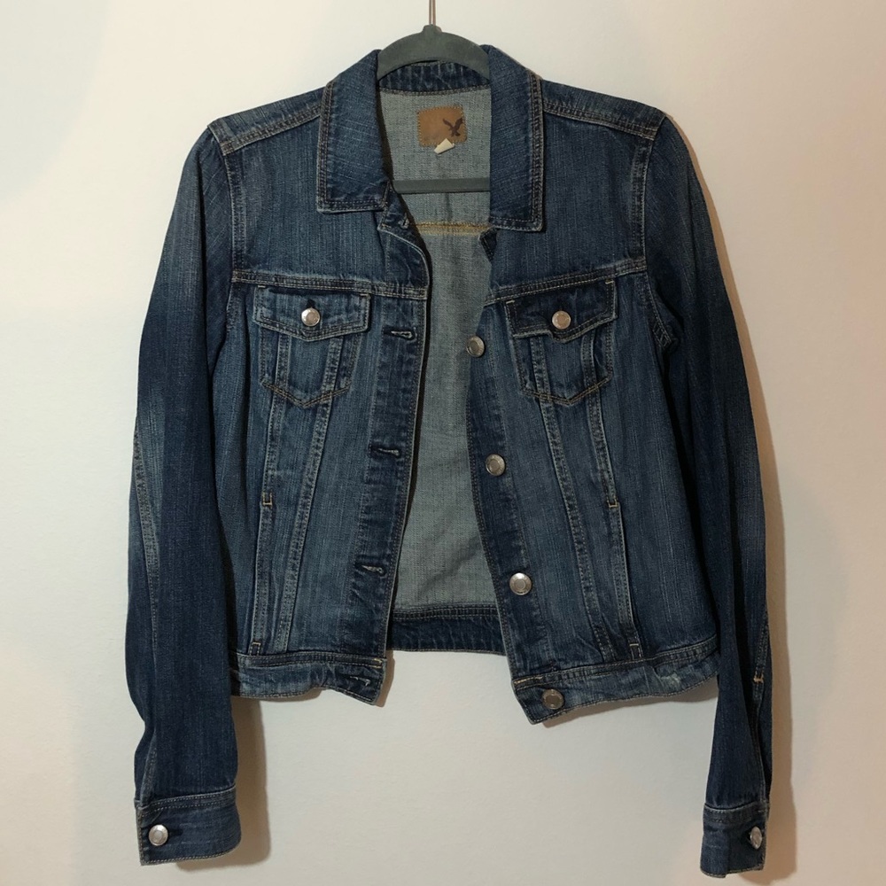 Dark wash denim jacket, american eagle